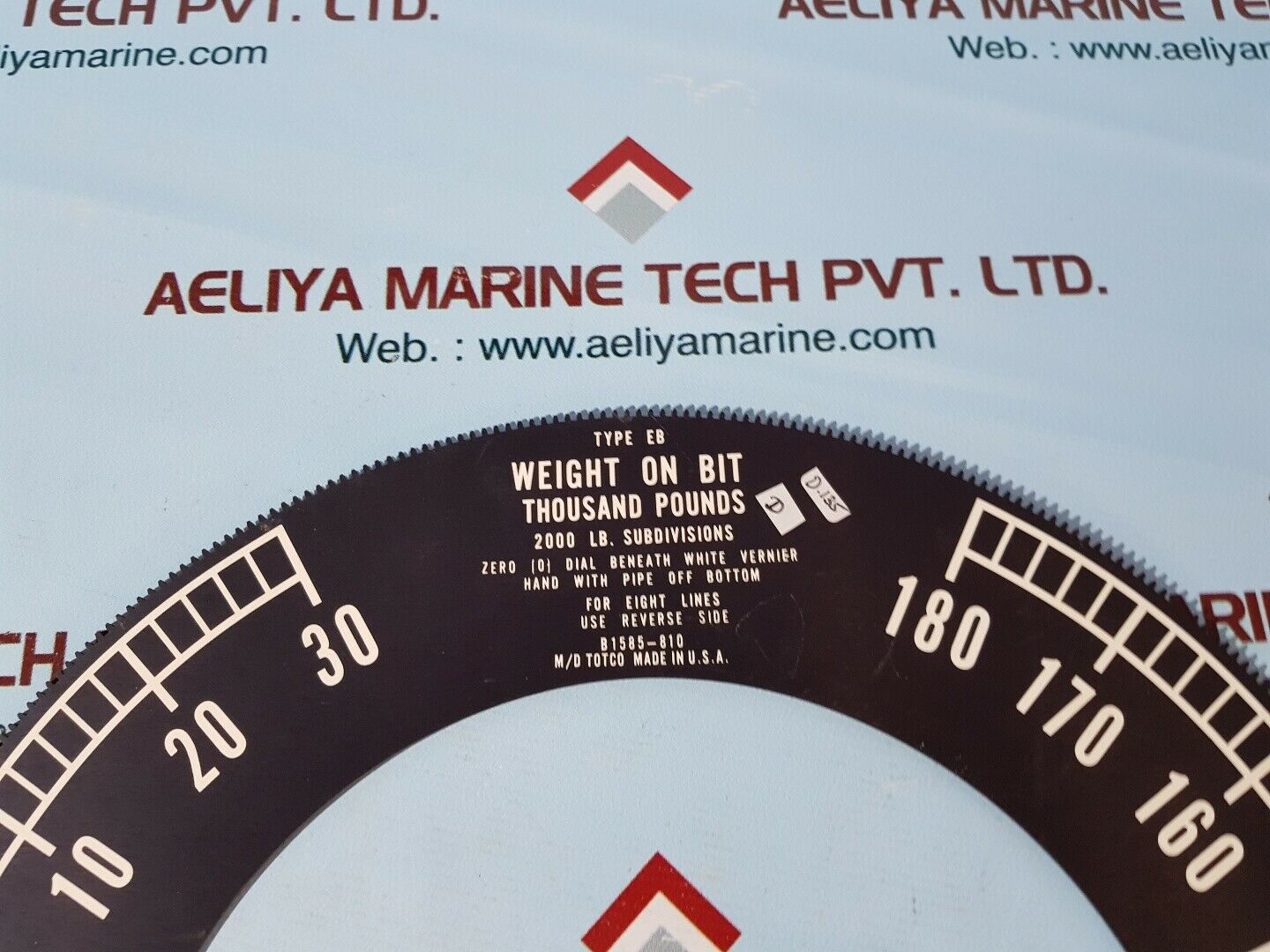 Nov md totco type eb weight indicator ind 16" eb eng pnl