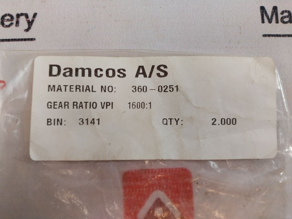 Damcos 360-0251 Gear Ratio Vpi 1600:1
