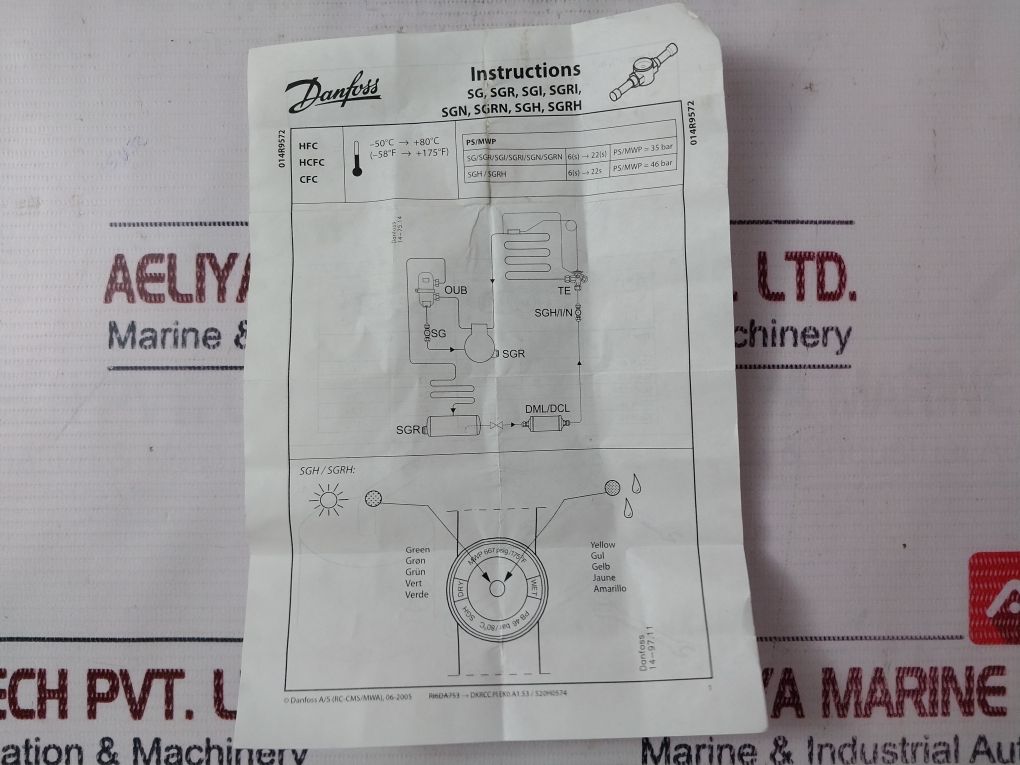 Danfoss 014-0036 Sight Glass 80°C