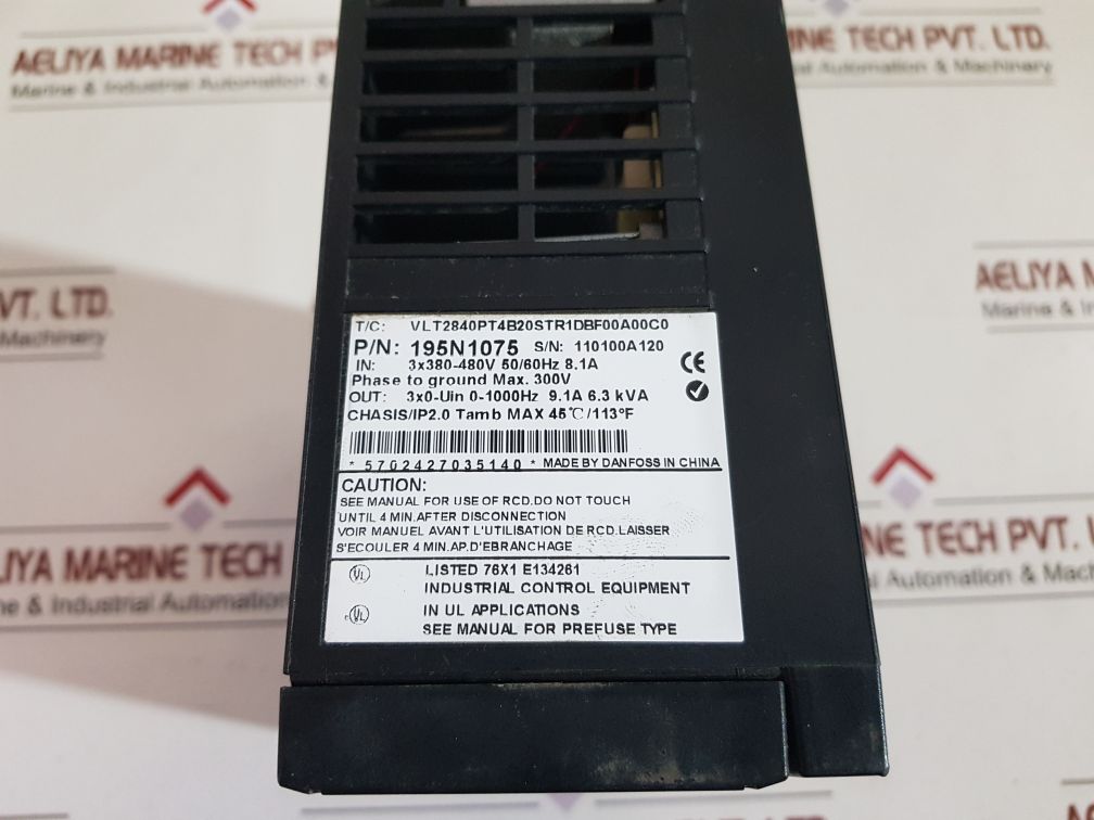 Danfoss 195N1075 Ac Drive Vlt2840Pt4B20Strdbf00A00C0