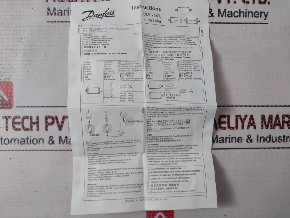 Danfoss Dml 304 Liquid Line Filter Drier