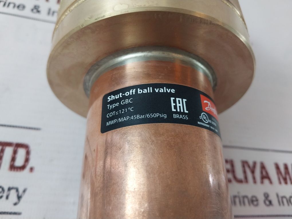 Danfoss Gbc 54S Shut-off Ball Valve 45Bar 650Psig