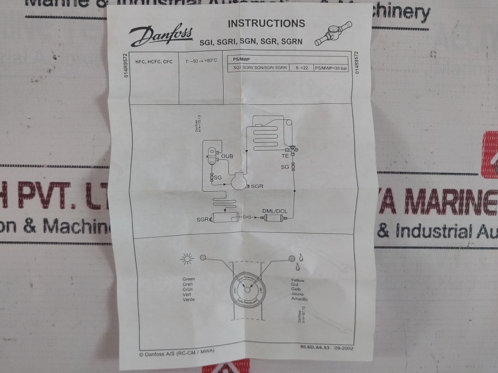 Danfoss Sgn Sight Glass Moisture Indicator Pb35Bar/80°C