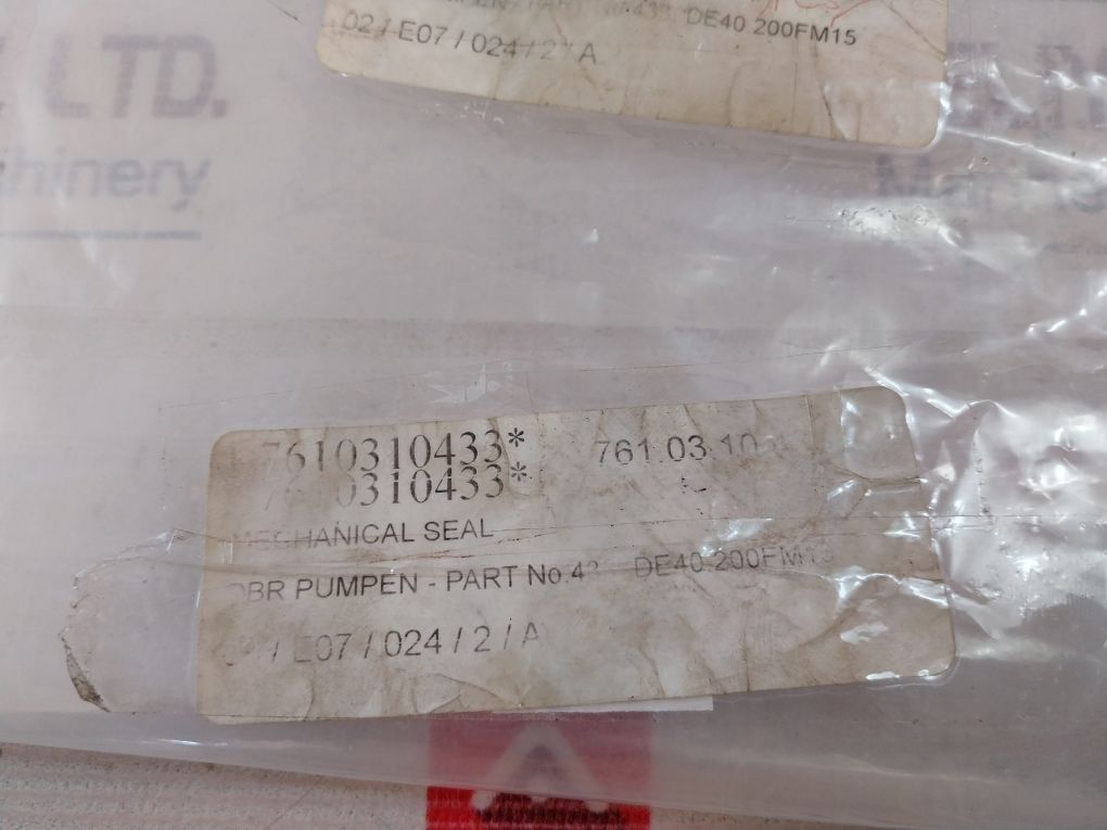 Dbr Pumpen De40 200Fm15 Mechanical Seal