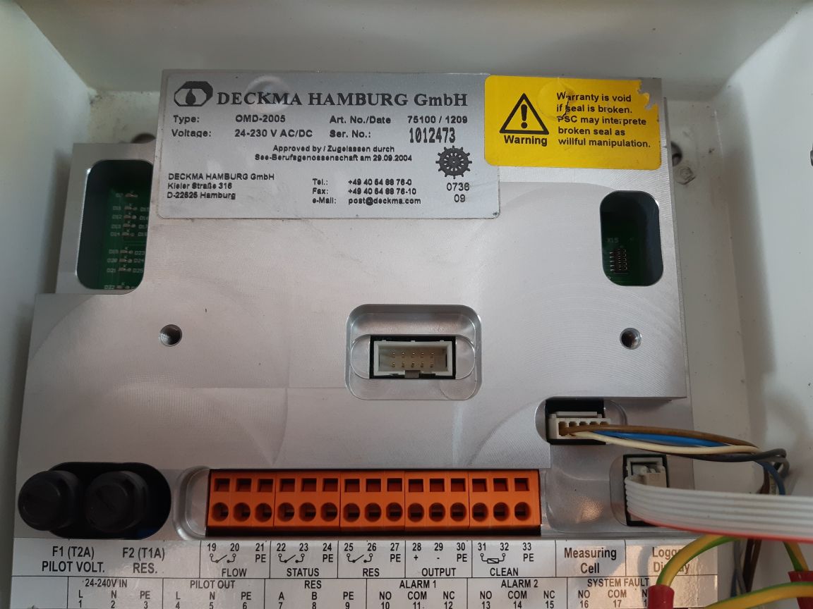 Deckma hamburg omd-2005 bilge alarm monitoring oil content meter