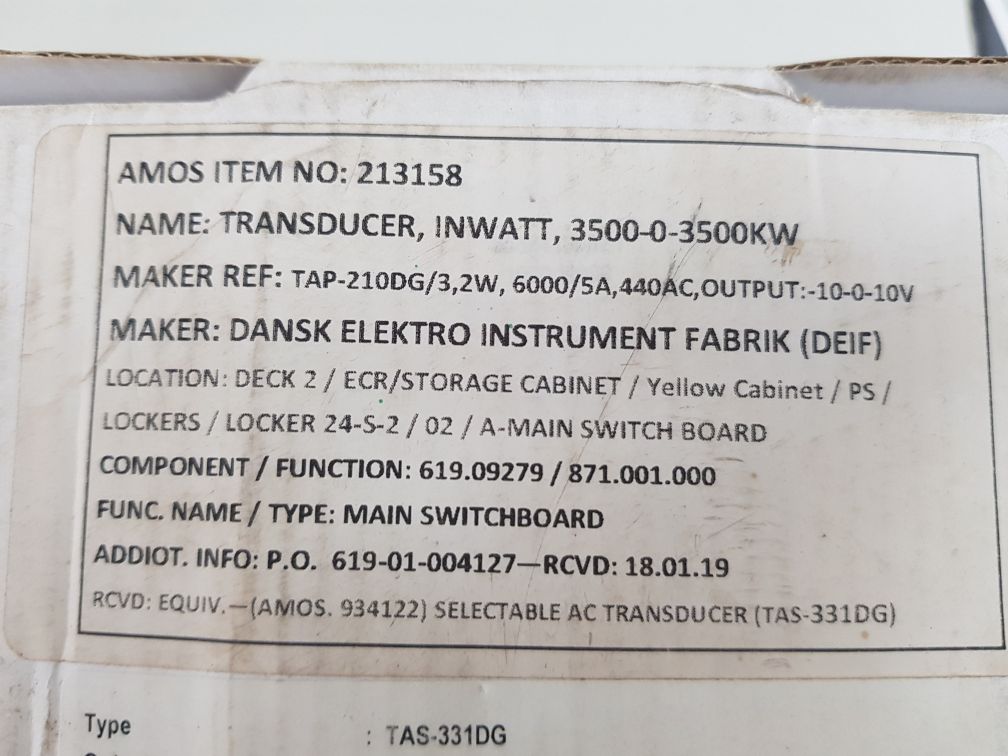 Deif Tas-331Dg Inwatt Transducer