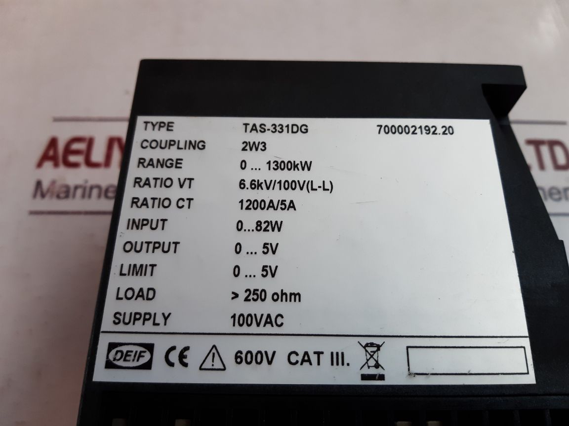 Deif Tas-331Dg Power Transducer 600V