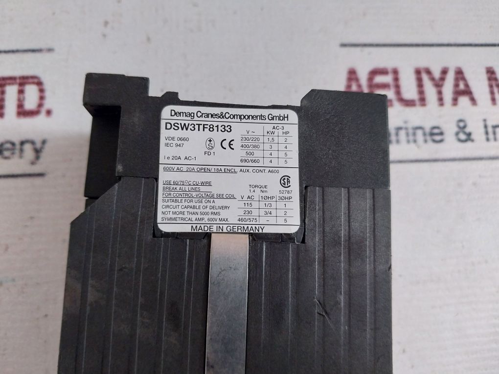 Demag Dsw 3Tf 8133 Reversing Contactor