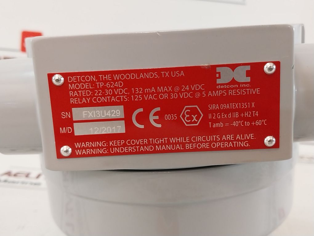 Detcon Tp-624D Hydrogen Sulfide H2S Gas Sensor 897-850800-010
