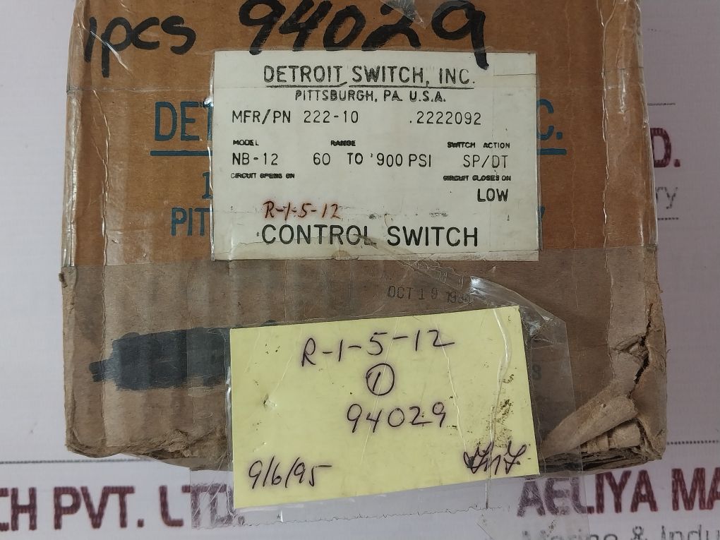 Detroit Switch 222-10 Temperature Control Switch Unit 2222092