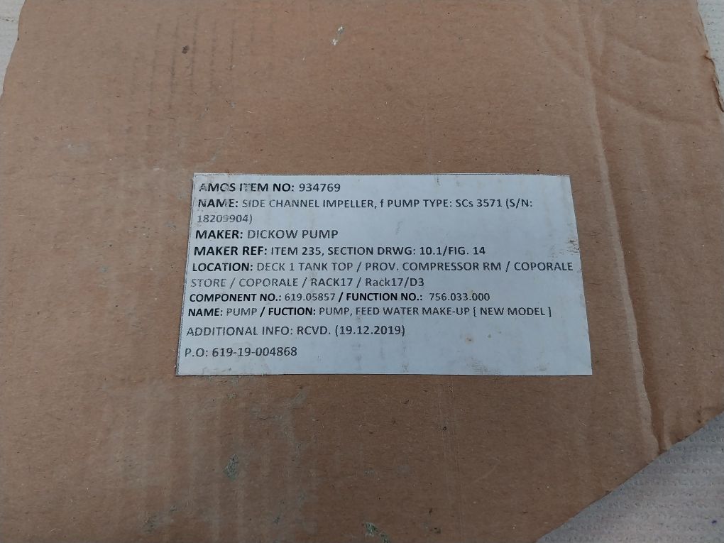 Dickow Pumpen Scs 3571 Side Channel Impeller