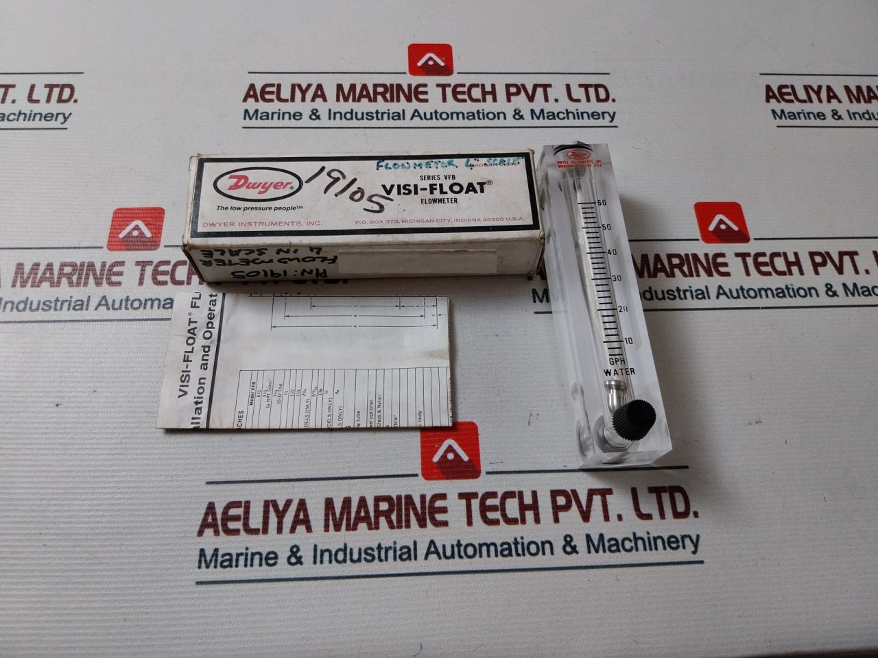 Dwyer Vfb-81-ssv Visi-float Flowmeter 4” Scale 690 Kpa 100 Psig