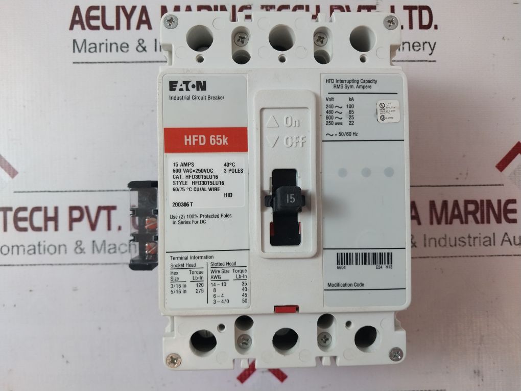 Eaton Hfd3015Lu16 3-p Industrial Circuit Breaker