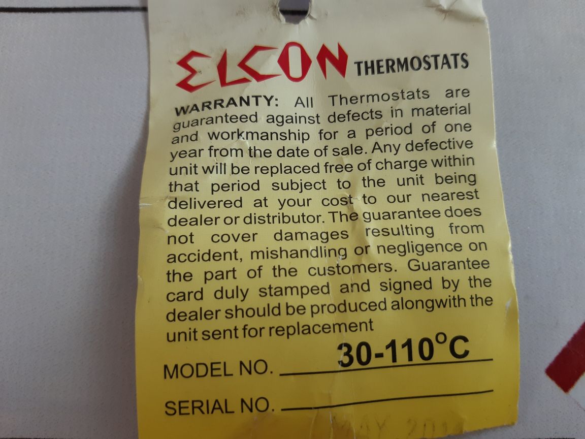 Elcon 30-110°C Thermostat