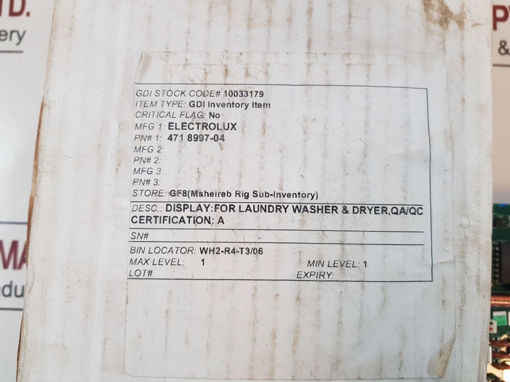 Electrolux/Lundinova 471 89 97-05 Display Card 471 8997-04