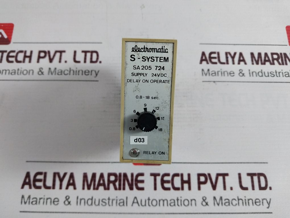 Electromatic Sa 205 724 Delay On Operate Time Relay 0.8-18 Sec