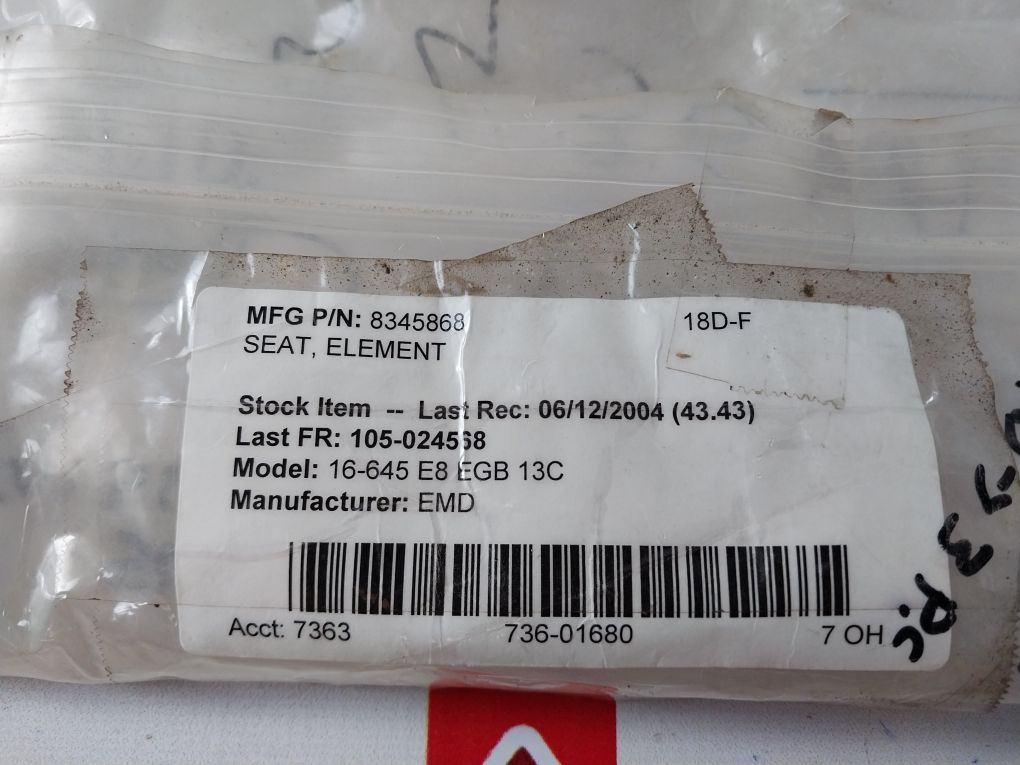 Emd 16-645 E8 Egb 13C Seat Element 8345868 18D-f