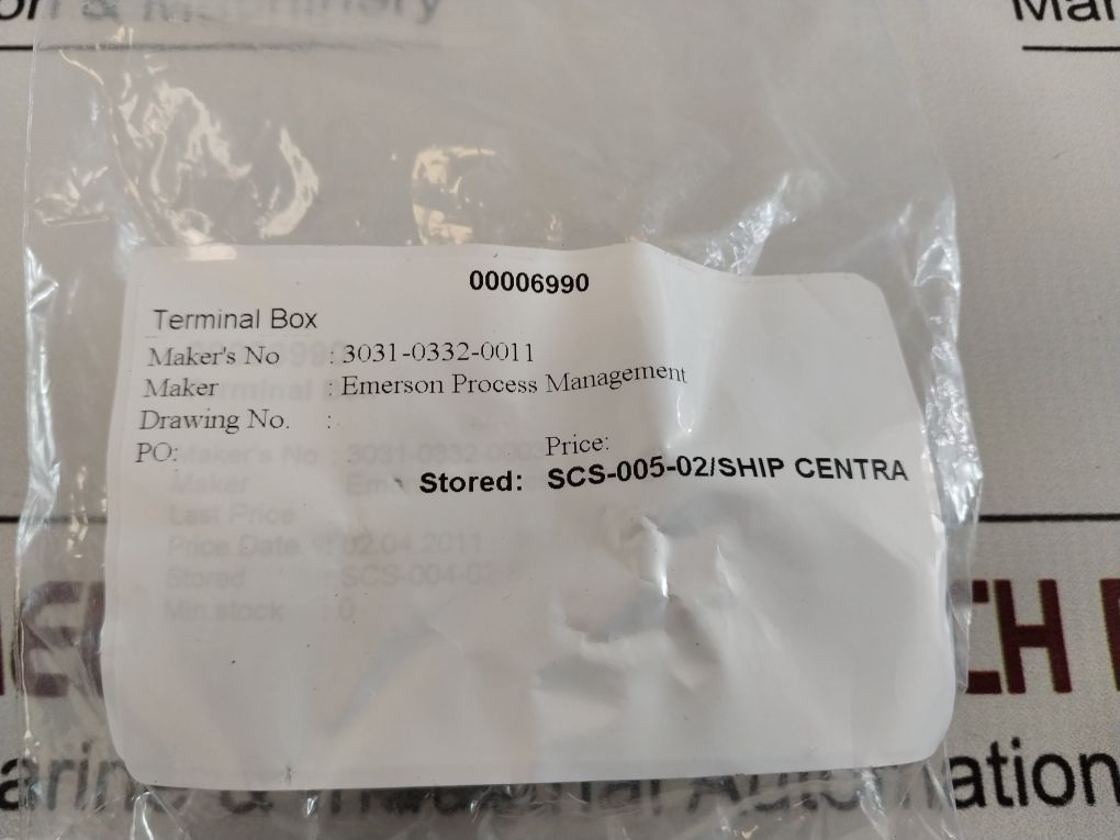 Emerson 03031-0332-0011 Terminal Box/Block 33-7501-01483-z