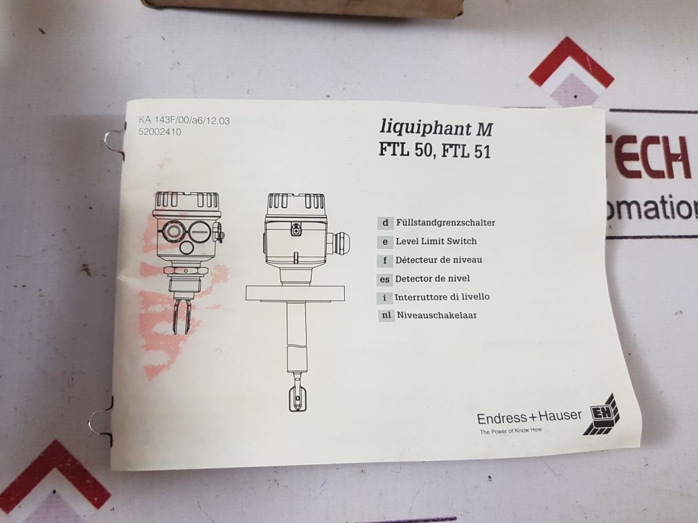 Endress+Hauser 943491-9000 Level Switch Ftl51-fgr2Bb7G4A