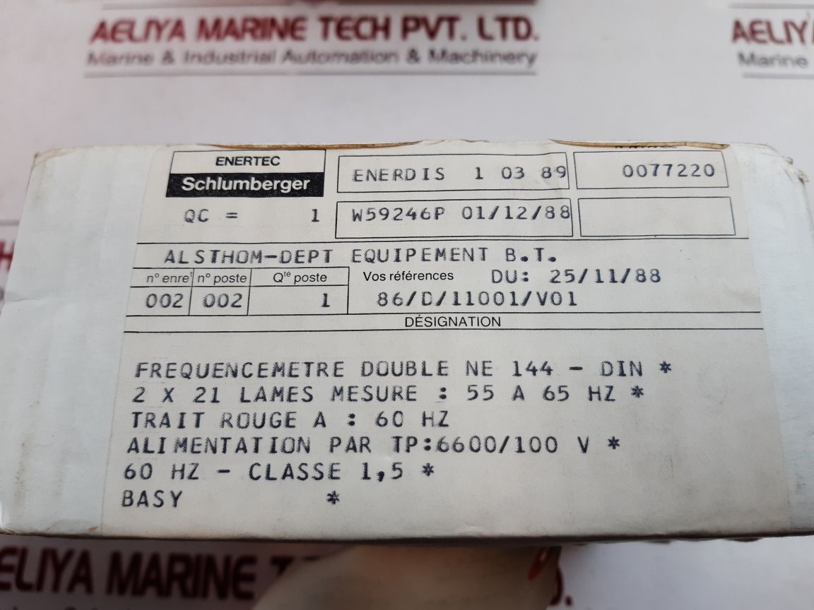 Enertec Schlumberger P6N Double Frequency Meter 55-65 Hz