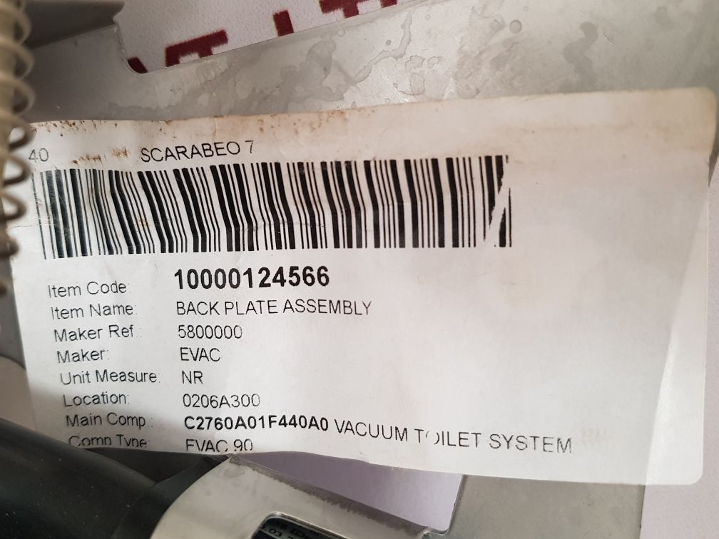 Evac 5780000 Back Plate