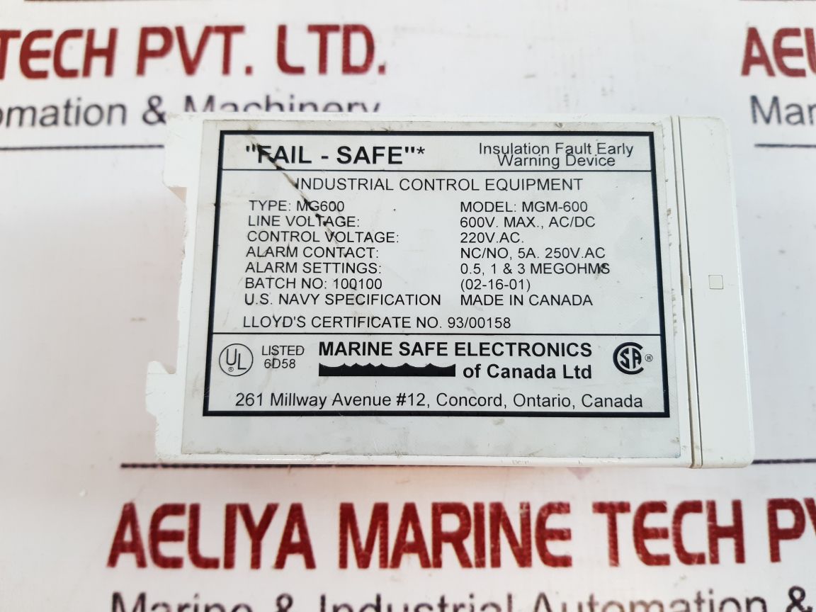 Fail Safe Mgm-600 Insulation Fault Detector Mg-600 220V Ac