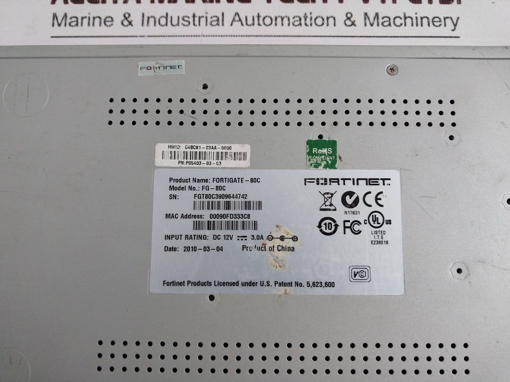 Fortinet Fortigate-80C Multi-function Security Device Fg-80C Dc 12V 3.0A