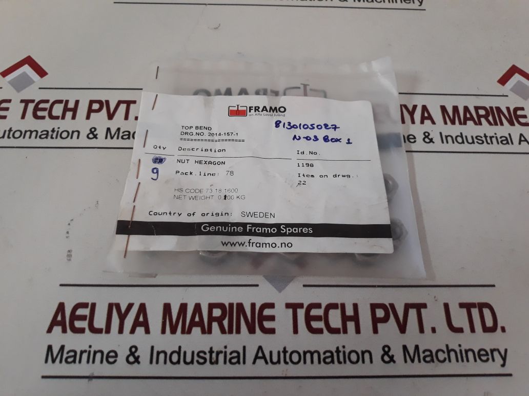 Framo 1198 Nut Hexagon