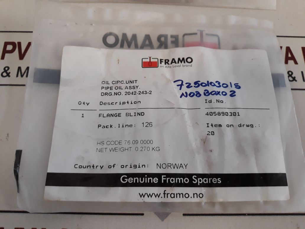 Framo 405890301 Flange Blind