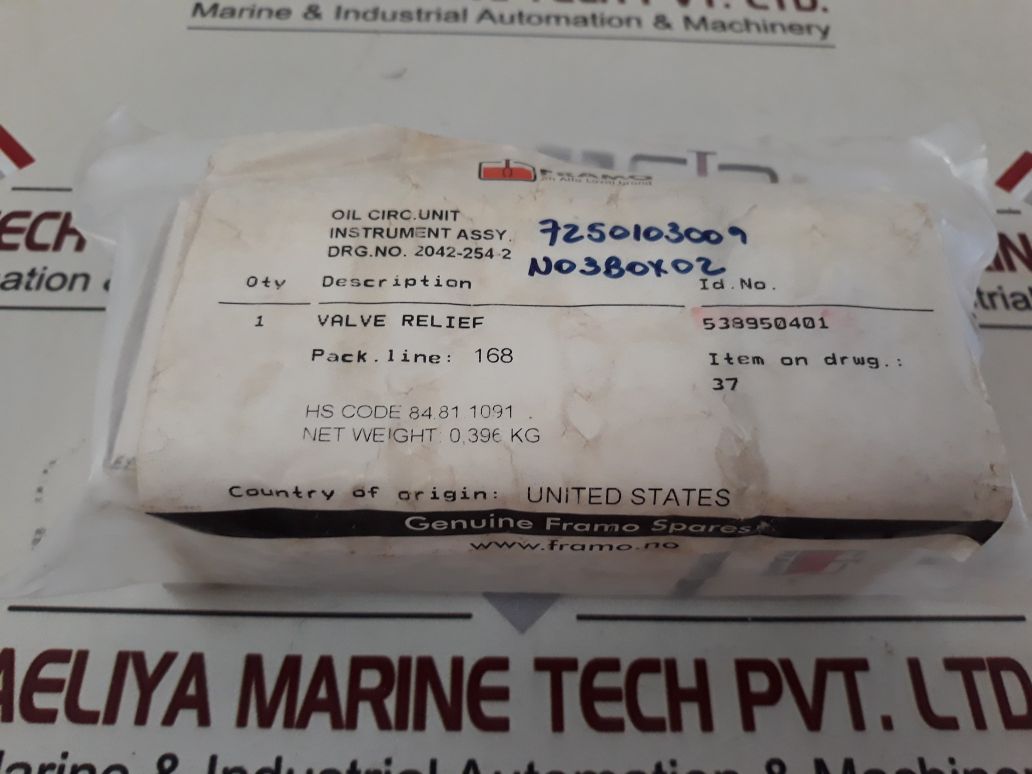 Framo 538950401 Valve Relief