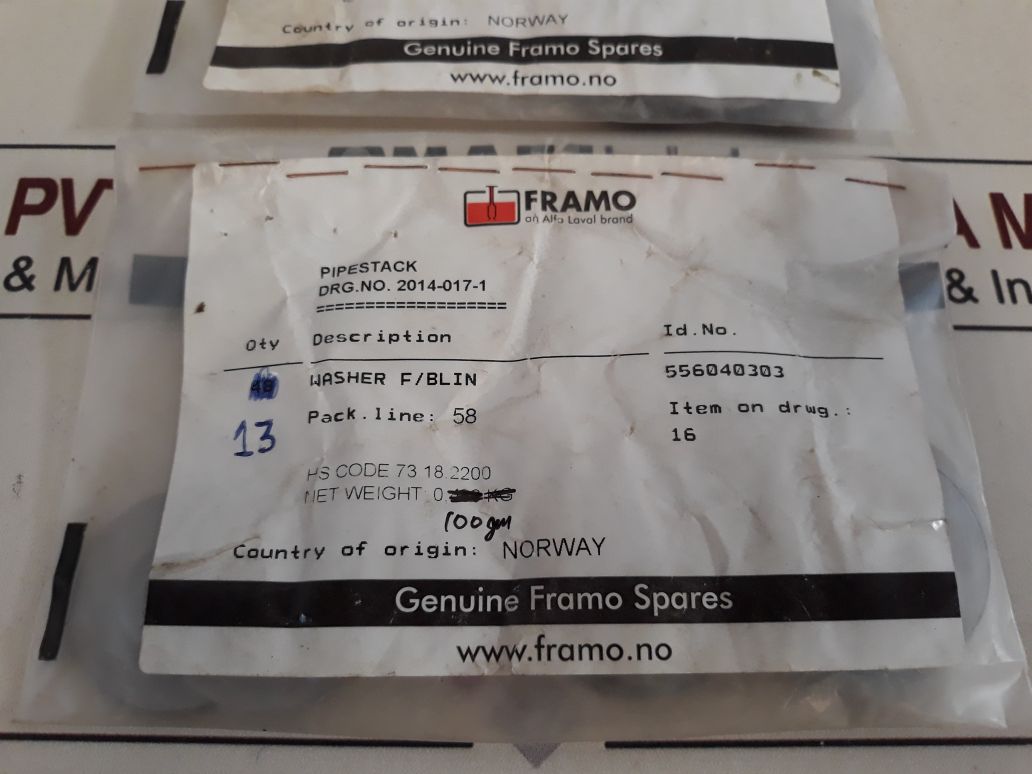 Framo 556040303 Washer F/Blin
