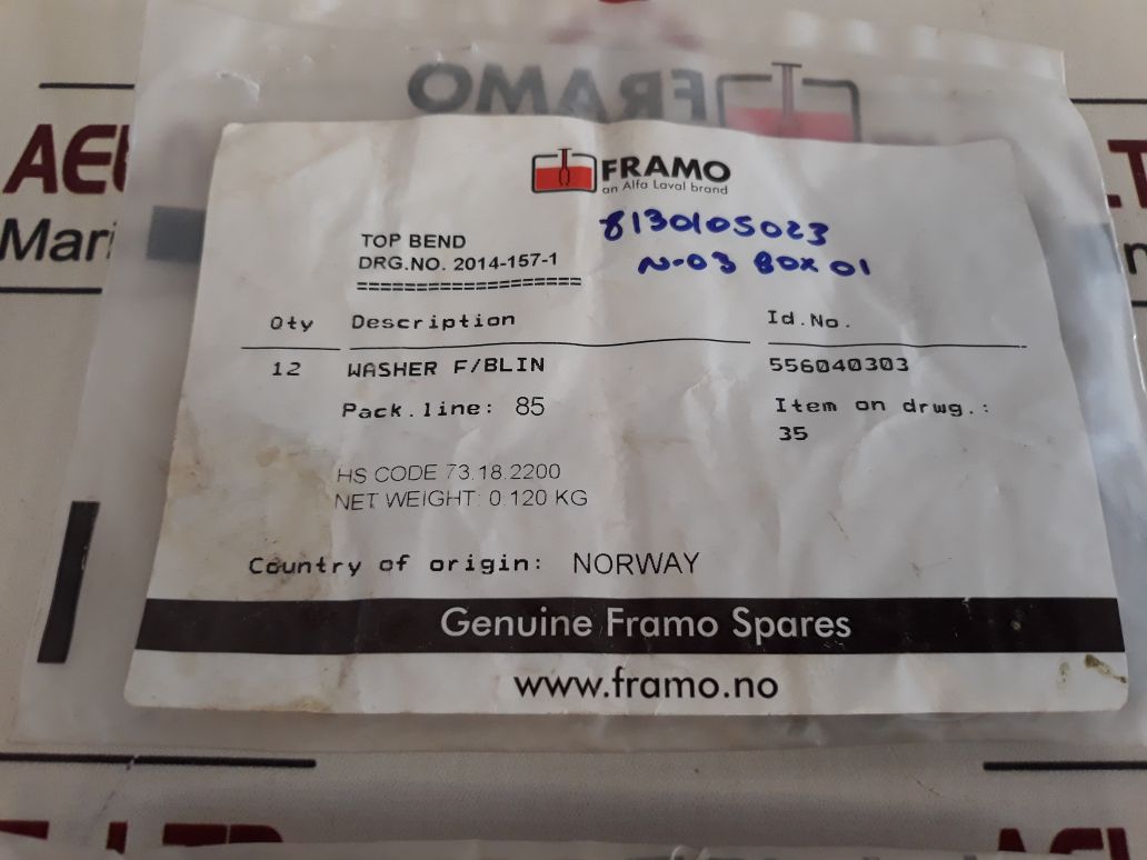 Framo 556040303 Washer F/Blin