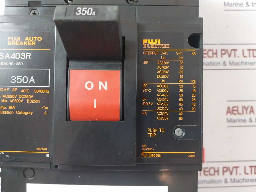 Fuji Electric Sa403R Auto Breaker 3P Ac 690V Dc 250V