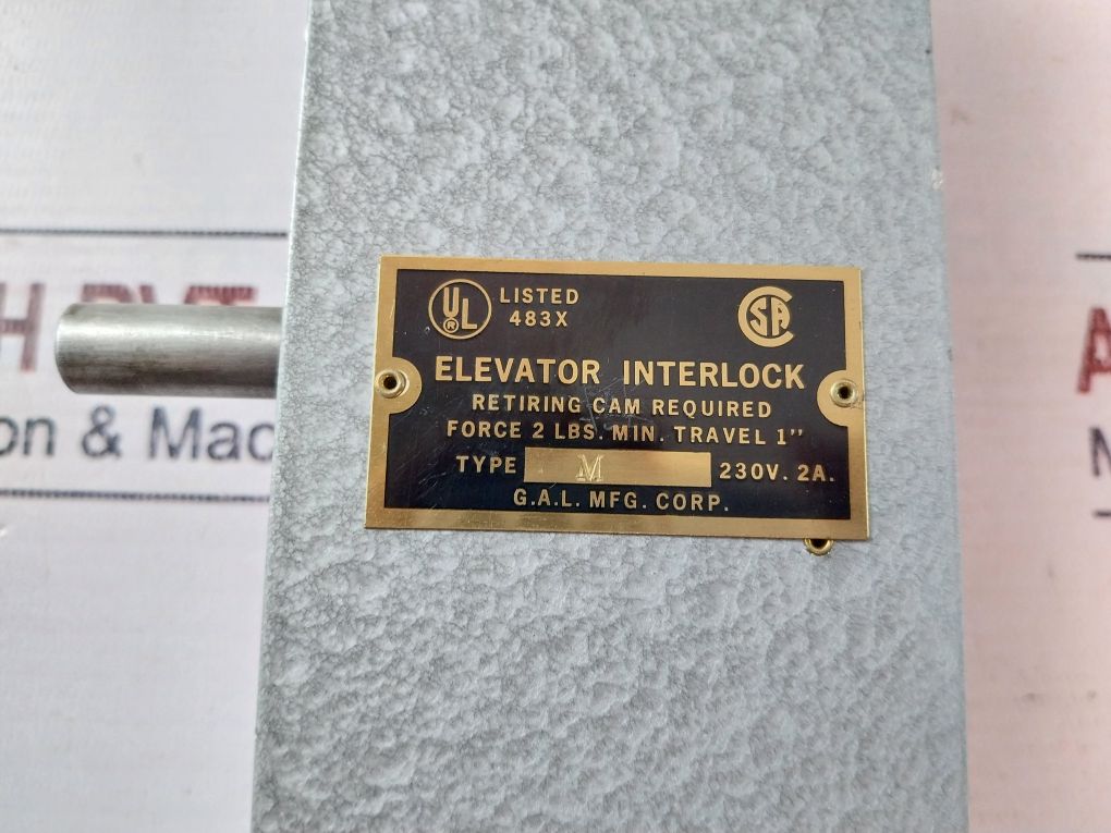 G.A.L. Elevator Interlock Lg1-10000-011 Type: M/ Ym