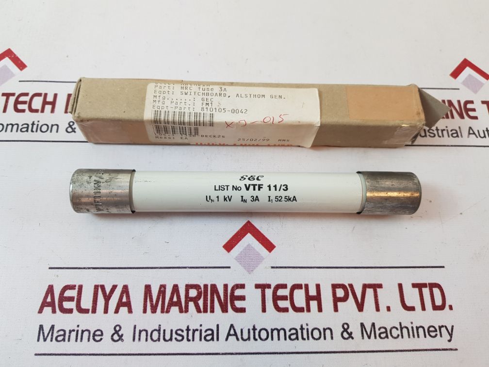 Gec Fusegear Vtf 11Kv/3A Av Fuse Fm1