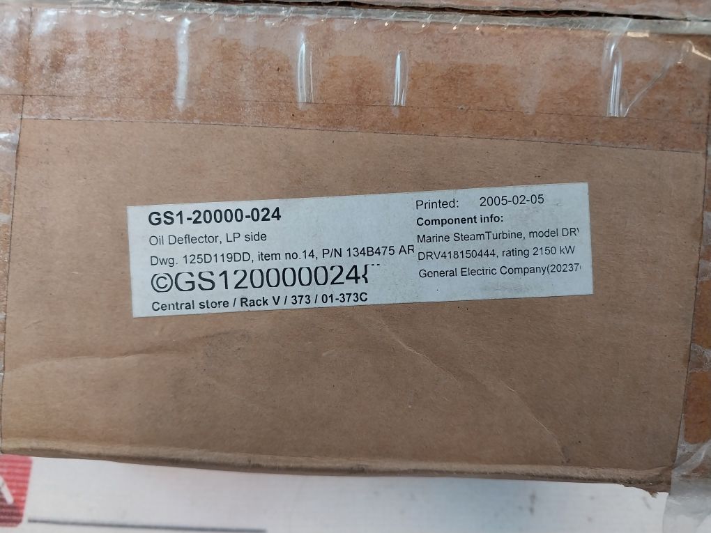 General Electric 134B475 Ar1 Oil Deflector