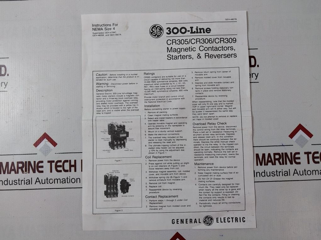 General Electric Cr306F00200Xaaaam Magnetic Starter