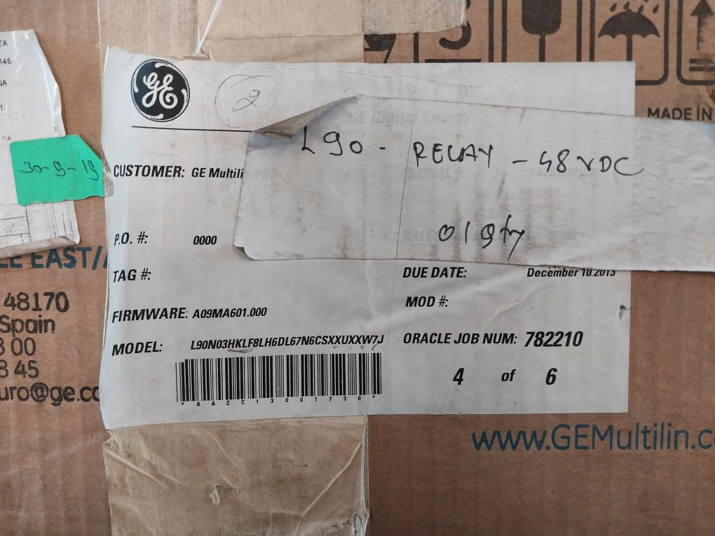 General Electric L90 Line Current Differential System L90N03Hklf8Lh6Dl67N6Csxxux