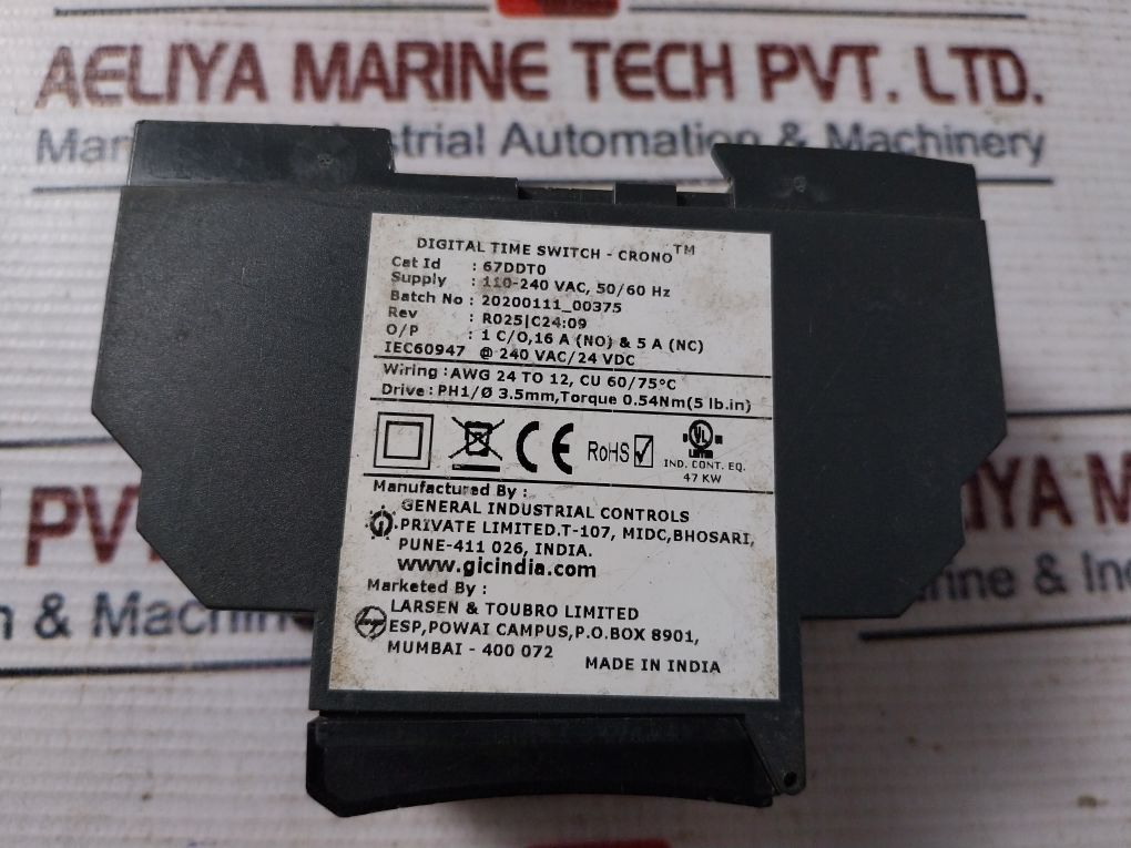 Gic 67Ddt0 Digital Time Switch 110-240 Vac 50/60Hz