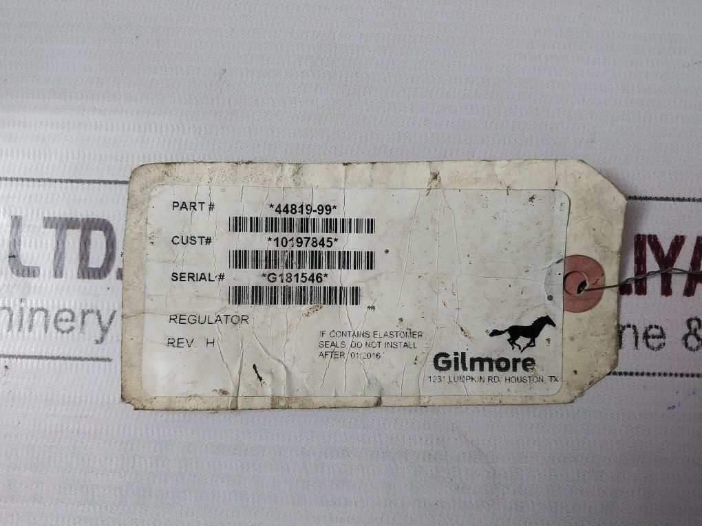 Gilmore Valve 44819-99 Regulator Valve With Damper Rev H