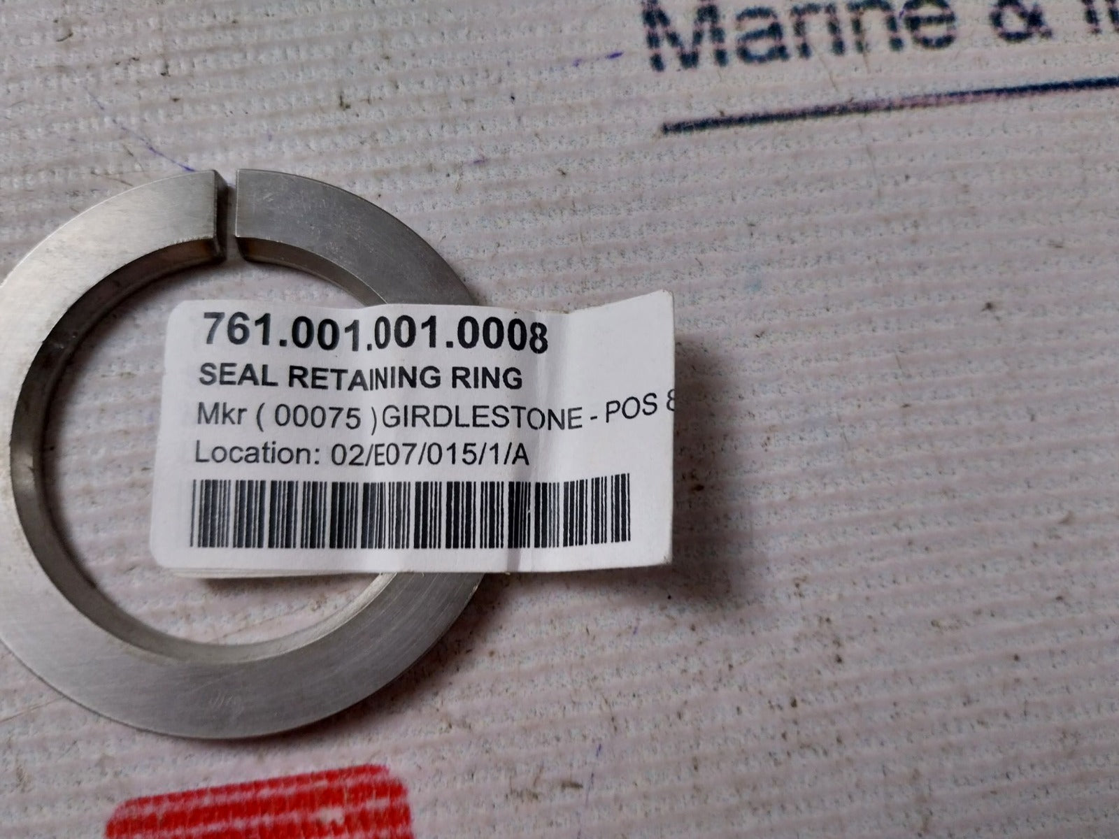 Weir Pumps Seal Retaining Ring 761.001.001.0008