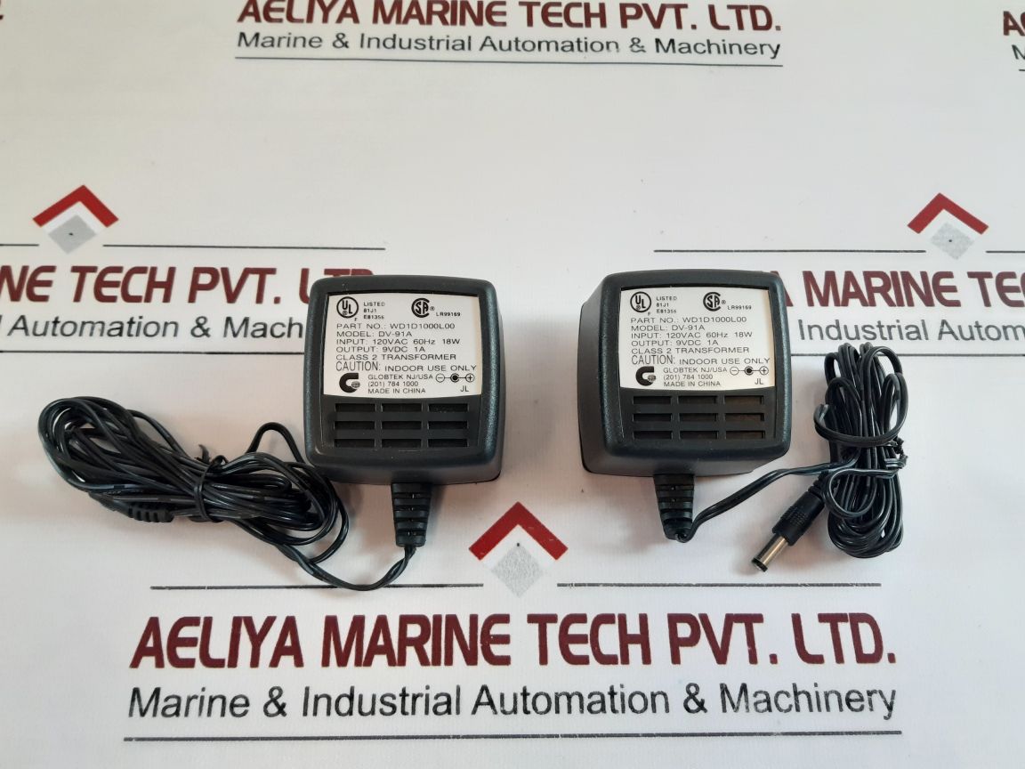 Set Of 2X Globtek Wd1D1000L00 Power Adapter