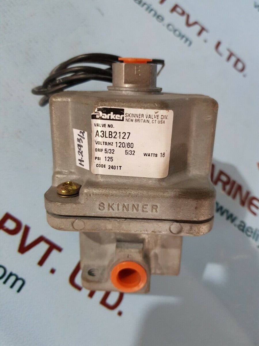 Parker skinner a3lb2127 valve 120v 60hz 16w 125psi