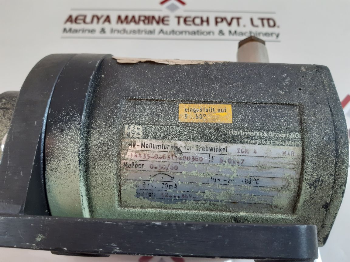 Hartmann & Braun Tgm 4 Cmr Transmitter For Angle Of Rotation P14435-0-6311200360