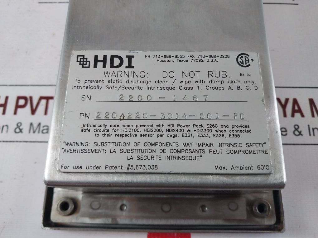 Hdi 2204220-3014-501-fd Choke Position Indicator