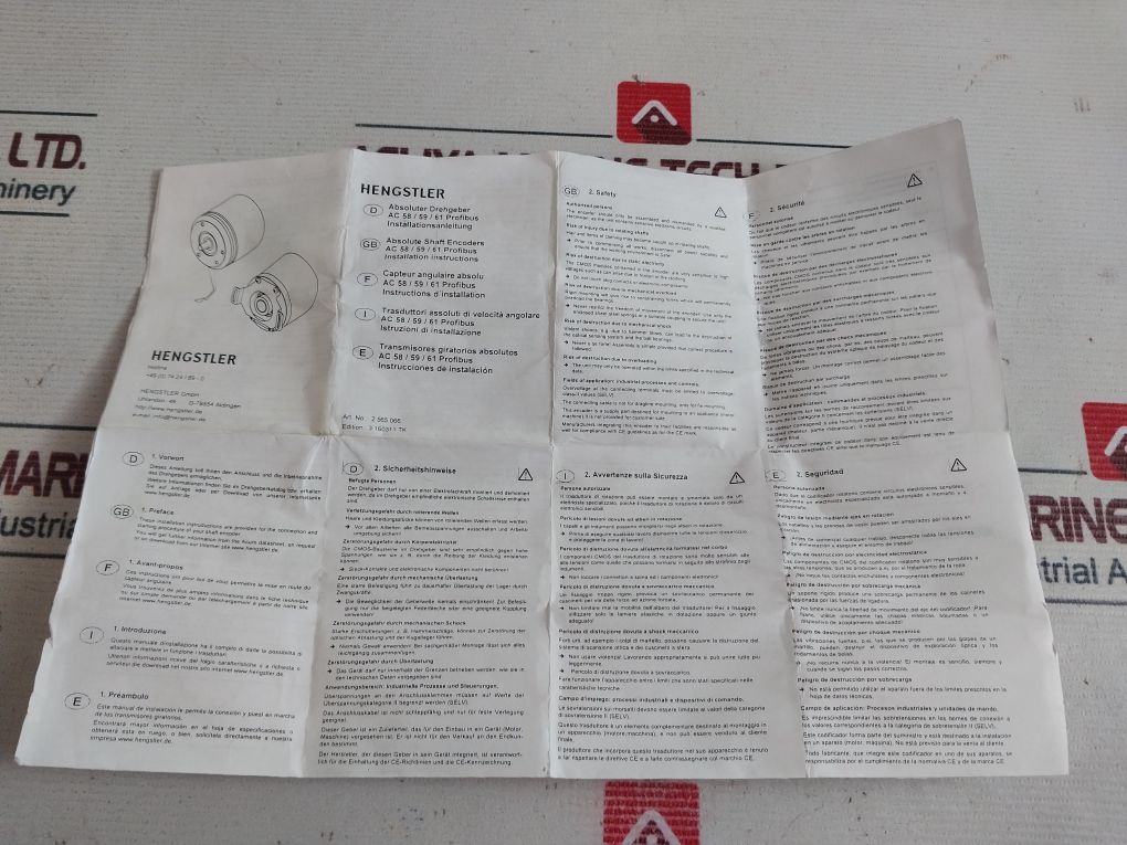 Hengstler Ac61/0012Eq.72Dpz Encoder