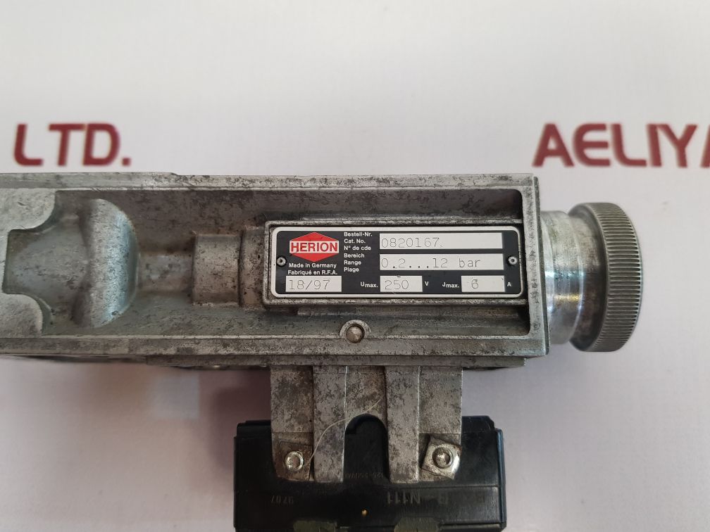 Herion 0820167 Adjustable Pressure Switch 0.2 … 12 Bar