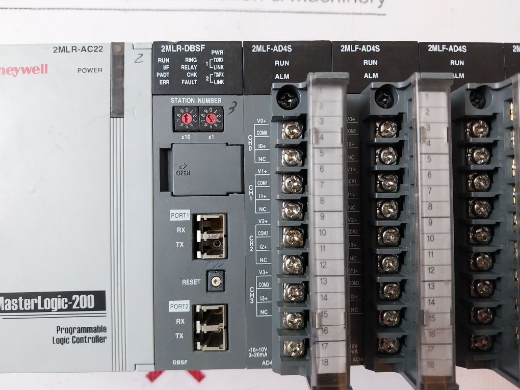 Honeywell Masterlogic-200 2Mlr-ac22,2Mlr-dbsf,2Mlf-ad4S Modules Rack