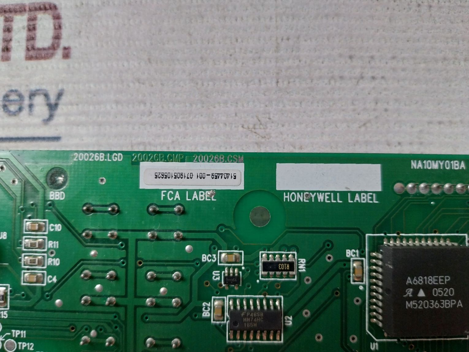 Honeywell 51404459-001 Display Module 94V-0