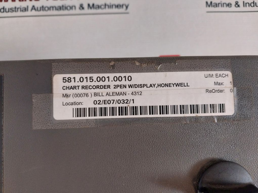 Honeywell Dr4312-0000-g0100-0000-0000-00-000-00 Chart Recorder